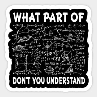 What Part Of Don't You Understand Funny Math Teacher Sticker